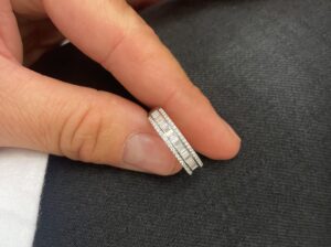 Bague diamant et diamant baguette